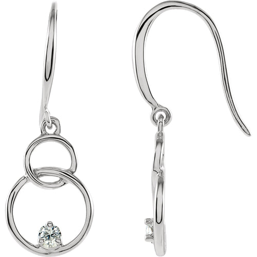 0.04 CTW Diamond Double Interlocking Circle Earrings - 14k Gold (Y, W, or R)