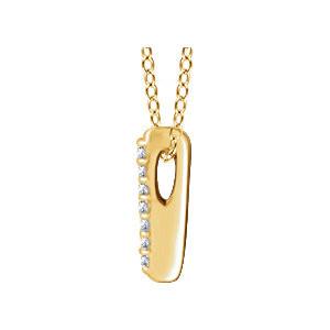 0.05 CTW Diamond Bar Necklace 16-18" - 14k Gold (Y, W or R)