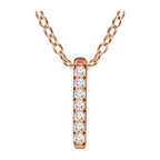 0.05 CTW Diamond Bar Necklace 16-18" - 14k Gold (Y, W or R)