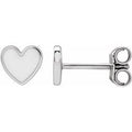 White Enameled Heart Earrings - 14K Gold (Y, R or W) or Sterling Silver