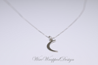Crescent Moon Necklace - 925 Sterling Silver