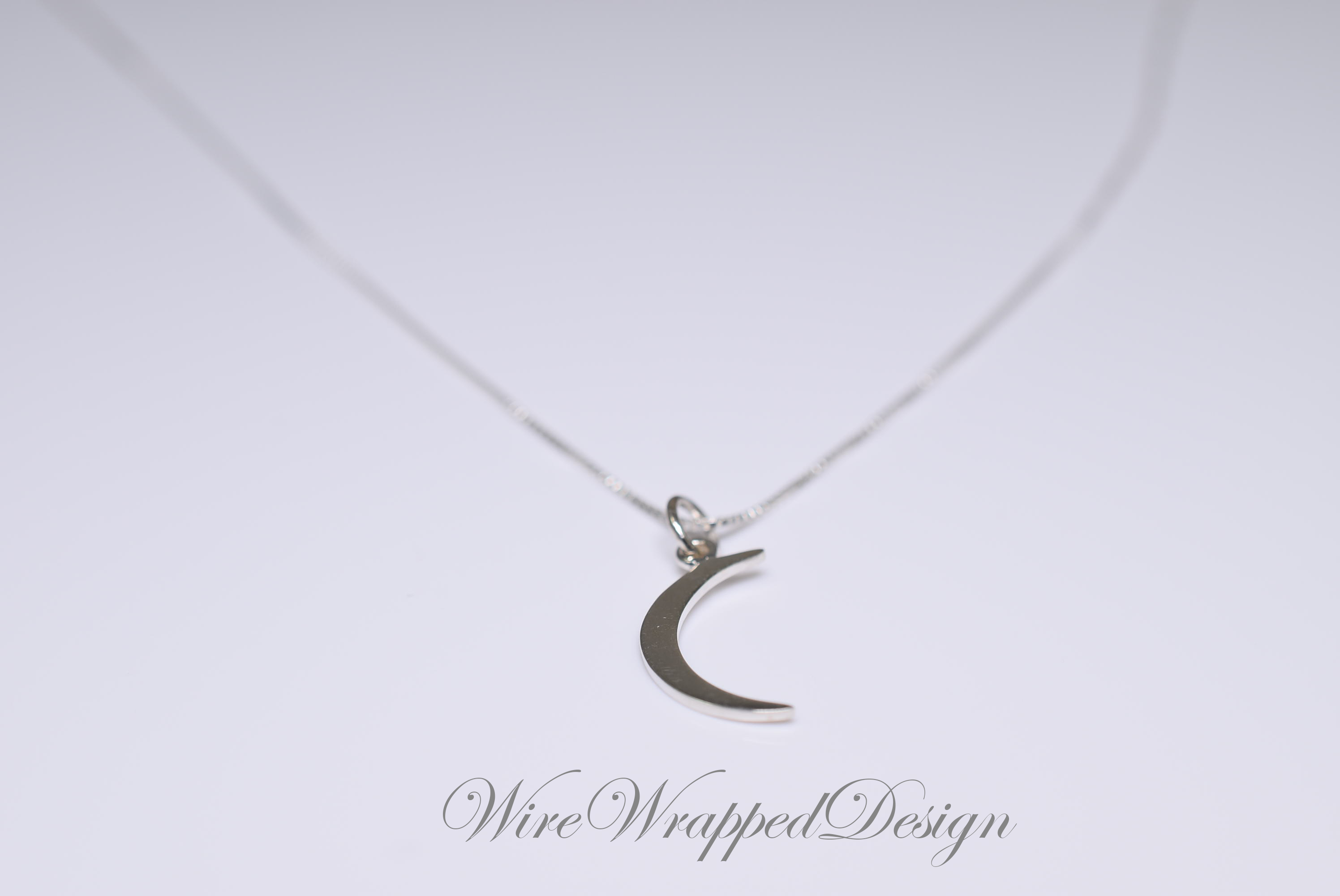 Crescent Moon Necklace - 925 Sterling Silver