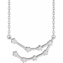 1/6 CTW Diamond Capricorn 16-18" Zodiac Constellation Necklace - 14k Gold (Y, W or R) - wwdesignjewelers.com