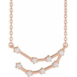 1/6 CTW Diamond Capricorn 16-18" Zodiac Constellation Necklace - 14k Gold (Y, W or R) - wwdesignjewelers.com