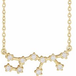 1/5 CTW Diamond Sagittarius 16-18" Zodiac Constellation Necklace - 14k Gold (Y, W or R) - wwdesignjewelry.com