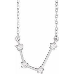 1/10 CTW Diamond Aquarius 16-18" Zodiac Constellation Necklace - 14k Gold (Y, W or R) - wwdesignjewelry.com