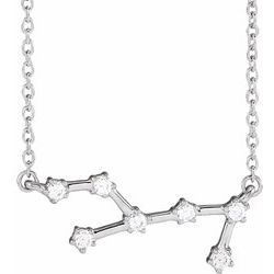 1/6 CTW Diamond Virgo 16-18" Zodiac Constellation Necklace - 14k Gold (Y, W or R) - wwdesignjewelry.com