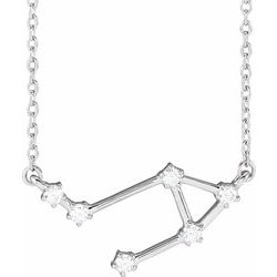 1/8 CTW Diamond Libra 16-18" Zodiac Constellation Necklace - 14k Gold (Y, W or R) - wwdesignjewelry.com
