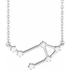 1/8 CTW Diamond Libra 16-18" Zodiac Constellation Necklace - 14k Gold (Y, W or R) - wwdesignjewelry.com