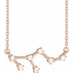 1/6 CTW Diamond Leo 16-18" Zodiac Constellation Necklace - 14k Gold (Y, W or R) - wwdesignjewelers.com