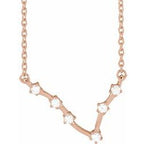 1/8 CTW Diamond Pisces 16-18" Zodiac Constellation Necklace - 14k Gold (Y, W or R) - wwdesignjewelry.com