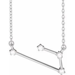 0.08 CTW Diamond Aries 16-18" Zodiac Constellation Necklace - 14k Gold (Y, W or R) - wwdesignjewelry.com