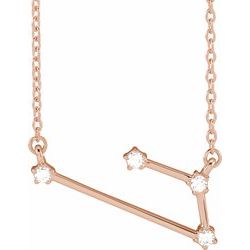 0.08 CTW Diamond Aries 16-18" Zodiac Constellation Necklace - 14k Gold (Y, W or R) - wwdesignjewelry.com