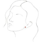 White Enameled Heart Earrings - 14K Gold (Y, R or W) or Sterling Silver
