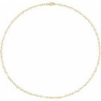 Heart Link Chain 16" Necklace - 14k Yellow Gold
