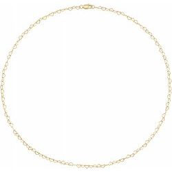 Heart Link Chain 16" Necklace - 14k Yellow Gold