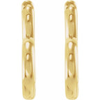 Hinged Heart Huggie Hoop Earrings - 14k Gold (Y, R, W), Platinum, or Sterling Silver