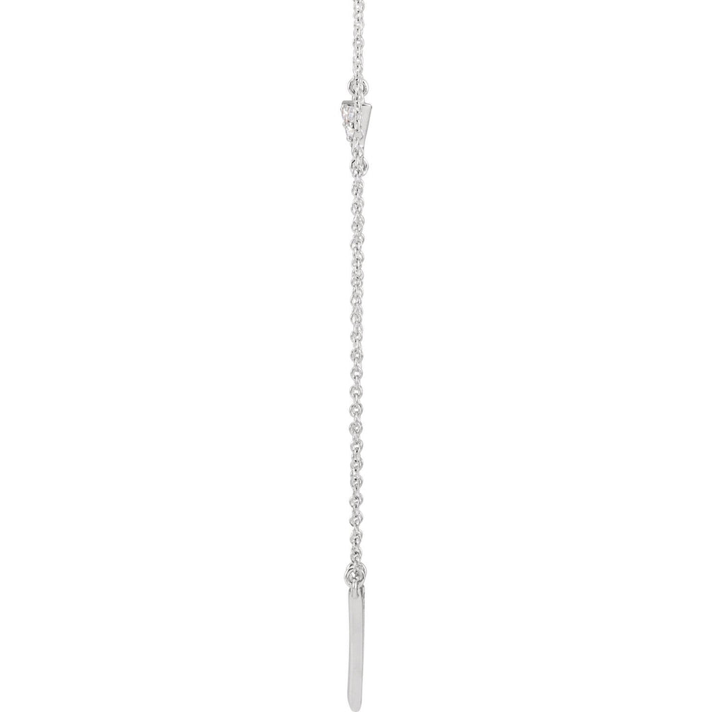 0.05 CTW Diamond Triangle Necklace 16-18" - 14k Gold (Y, W or R)