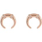 14K Rose Gold 0.02 CTW Diamond Crescent Earrings