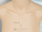 Minimalist Long CROSS Necklace - Customize- Sterling Silver or 14k Solid Gold (Yellow, White or Rose) - Celebrity Style of Nene Leakes RHOA, KTG Kathy Lee Gifford, Chenoweth, Kathie Lee Gifford