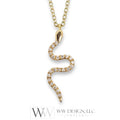 Diamond Snake Necklace - 18k 14k Gold (Y, W, R)