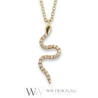 Diamond Snake Necklace - 18k 14k Gold (Y, W, R)