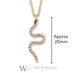 Diamond Snake Necklace - 18k 14k Gold (Y, W, R)