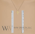 Minimalist CROSS Necklace - 14k SOLID Gold (Yellow, White, Rose), Platinum or Sterling Silver 13mmx10.5mm     WWDesignJewelers.com