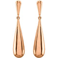 Smooth Teardrop Earrings - 14k Gold (Y, W, or R)