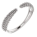 Beaded Negative Space Ring - Sterling Silver, 14k Gold (Y, W or R), Platinum