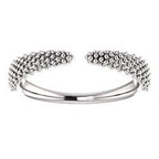 Beaded Negative Space Ring - Sterling Silver, 14k Gold (Y, W or R), Platinum