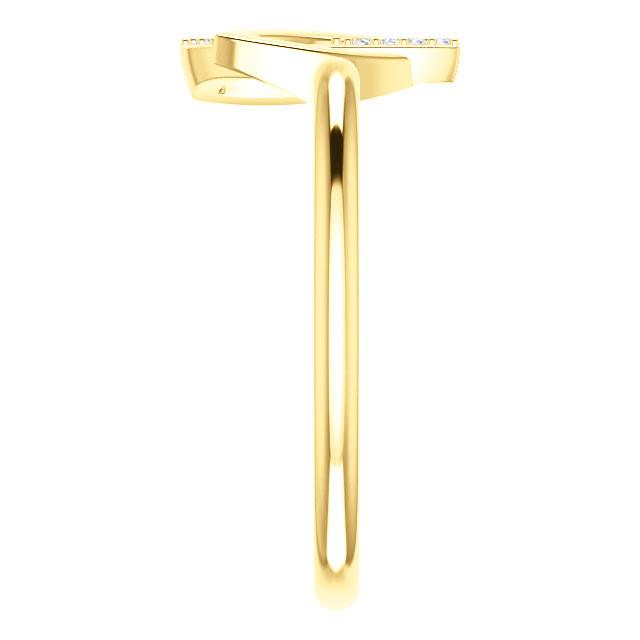 0.05 CTW Diamond Double Leaf Ring - Sterling Silver, 14k Gold (Y, W or R), Platinum