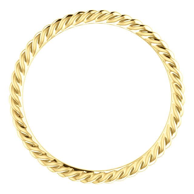 Skinny Rope Band Stackable Ring - 14k, 10k, 18k Gold (Y, W or R), Platinum, Sterling Silver