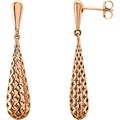 Pierced Cutout Teardrop Earrings - 14k Gold (Y, W, or R)