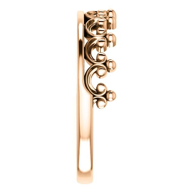 Stackable Crown Ring - Sterling Silver, 14k Gold (Y, W or R), Platinum