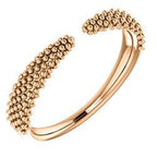 Beaded Negative Space Ring - Sterling Silver, 14k Gold (Y, W or R), Platinum