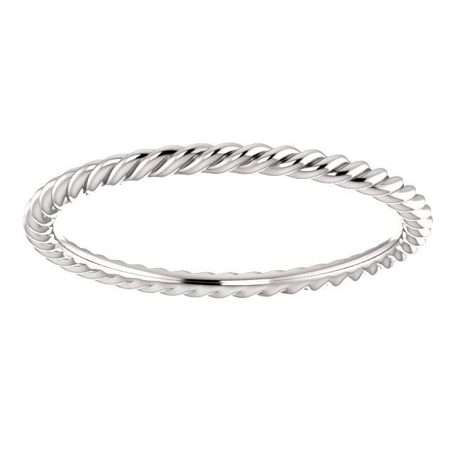 Skinny Rope Band Stackable Ring - 14k, 10k, 18k Gold (Y, W or R), Platinum, Sterling Silver