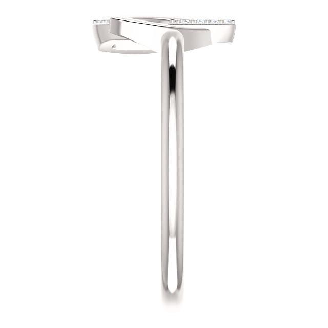 0.05 CTW Diamond Double Leaf Ring - Sterling Silver, 14k Gold (Y, W or R), Platinum