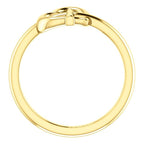 Heart Cross Ring - Sterling Silver, 14k Gold (Y, W or R), or Platinum