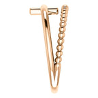 Negative Space & Beaded Cross Ring - Sterling Silver, 14k Gold (Y, W or R), Platinum