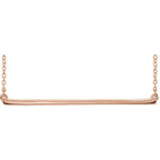 Straight Bar Necklace 16-18" - 14k Gold (Y, W or R), or Sterling Silver