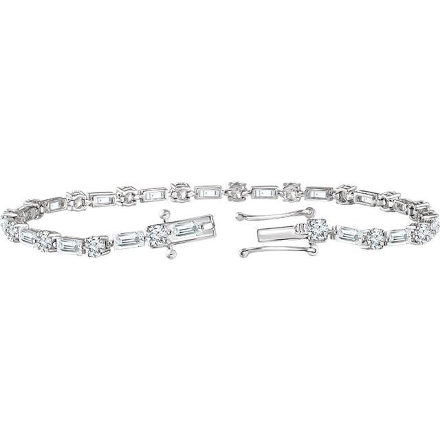 Sterling Silver Cubic Zirconia 7" Line Bracelet