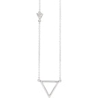 0.05 CTW Diamond Triangle Necklace 16-18" - 14k Gold (Y, W or R)
