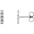 Small Pyramid Bar Earrings - 14k Gold (Y, W or R), Platinum or Sterling Silver