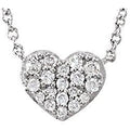 1/10 CTW Diamond Heart 18" Necklace - 14k Gold (R or W), or Sterling Silver