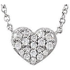 1/10 CTW Diamond Heart 18" Necklace - 14k Gold (R or W), or Sterling Silver