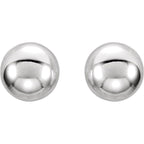 5mm Ball Earrings with Bright Finish - 14K Gold (Yellow or White)