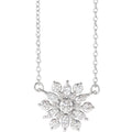 1/2 CTW Diamond Vintage-Inspired 16" Necklace - 14k Gold (Y, W or R), or Platinum, Sterling Silver