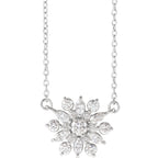 1/2 CTW Diamond Vintage-Inspired 16" Necklace - 14k Gold (Y, W or R), or Platinum, Sterling Silver