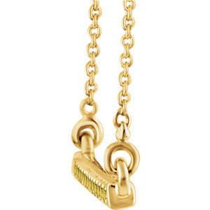 1/6 CTW Yellow Diamond Bar Necklace  16-18" - 14k Yellow Gold